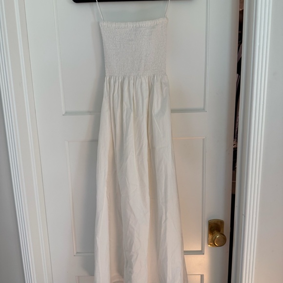 FAITHFULL THE BRANDMadella Strapless Smocked Organic Cotton-Poplin Midi Dress - Picture 4 of 6